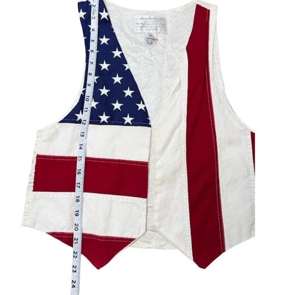 Vintage Limited Edition Mens American Flag Vest Patriotic Red White Blue Size M - Picture 8 of 8